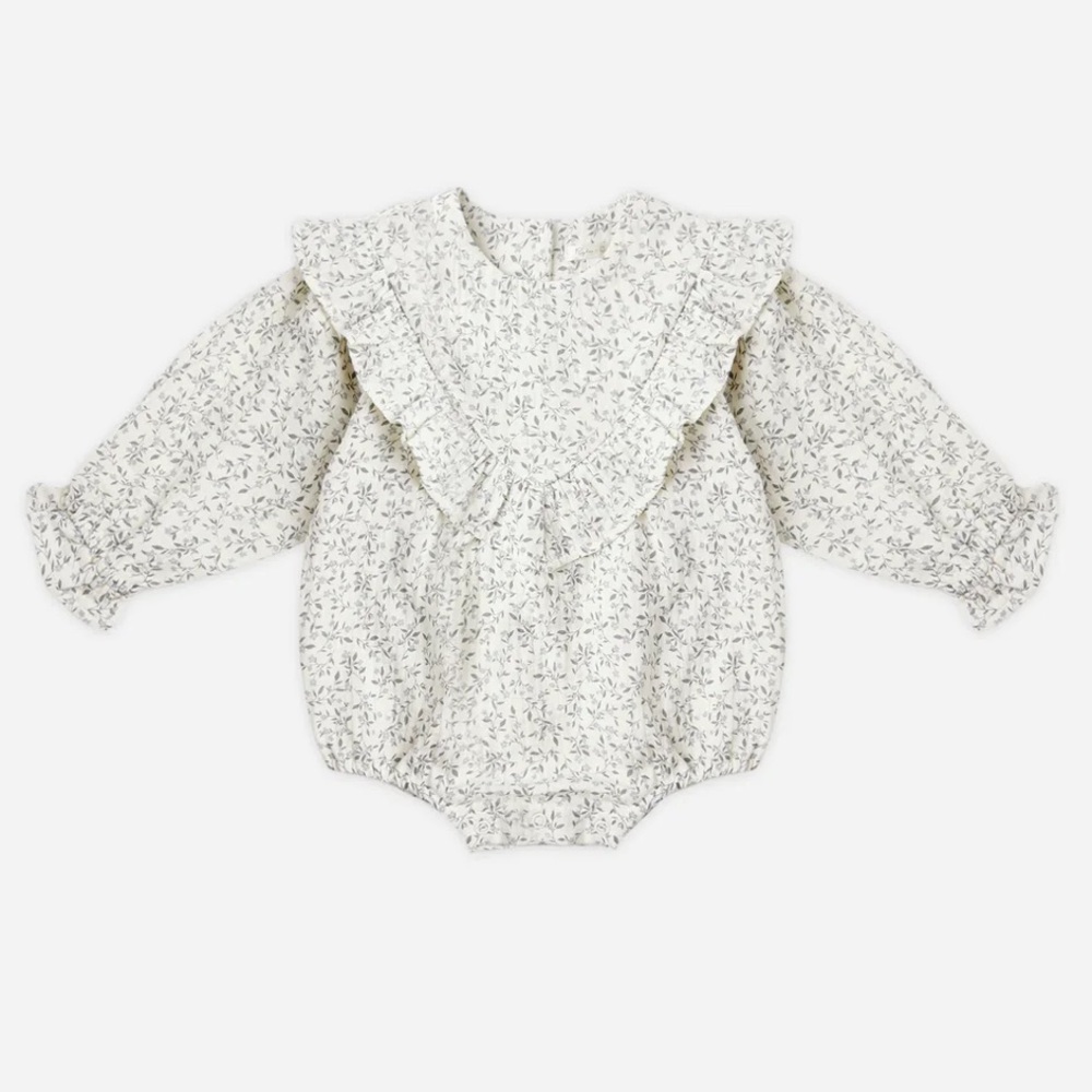 Rylee + Cru Winnie Romper Blue Vines 3 - 6 M